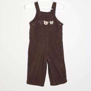 Carter's Fleece Bear Overalls 9m